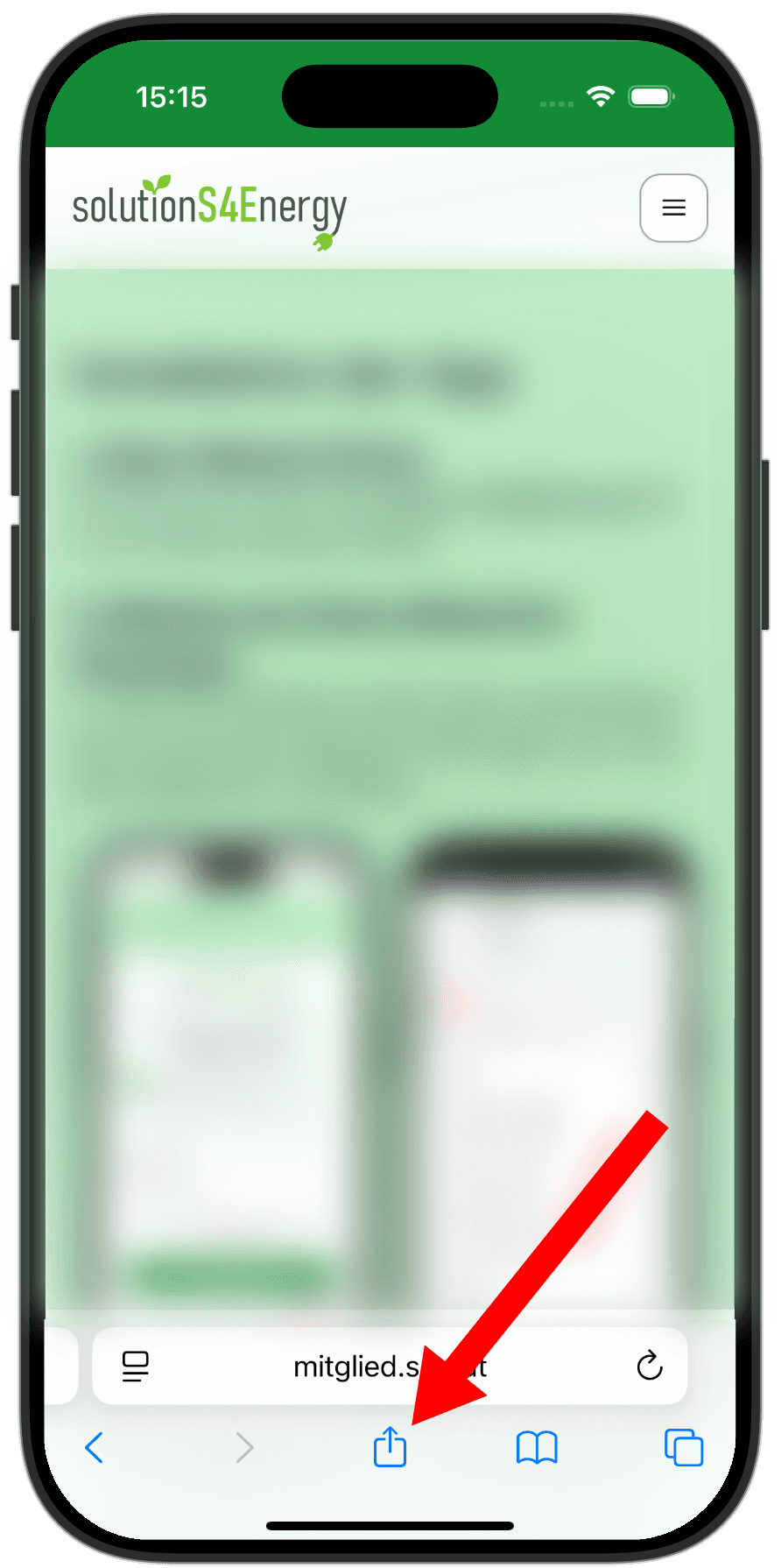 Optionen im iOS Browser öffnen